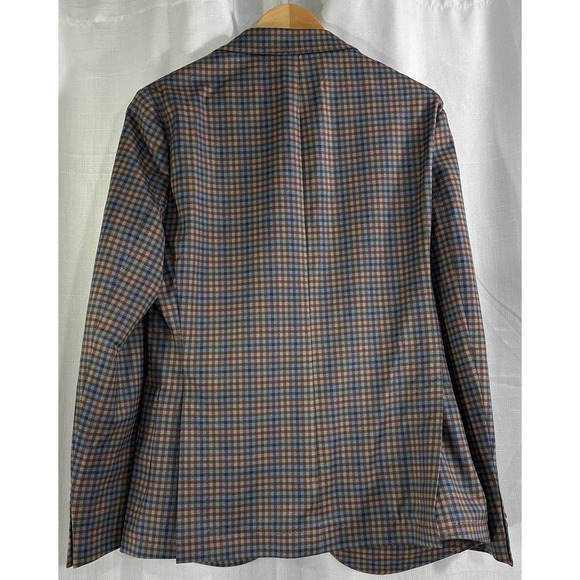 johnnie-O Classic Blue and Brown Check Blazer - Picture 5 of 5